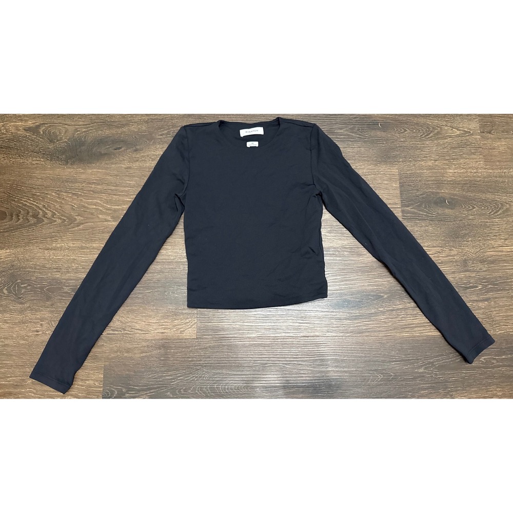 Aritzia Babaton Fitted Long Sleeve Top Womens XS Black